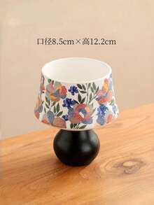 Cirelle كوب شمعة سيراميك - حامل بنمط زهري قديم للشموع المعطرة، ديكور منزلي ريفي أو بوهيمي - متعدد الألوان - مشاهدة 9