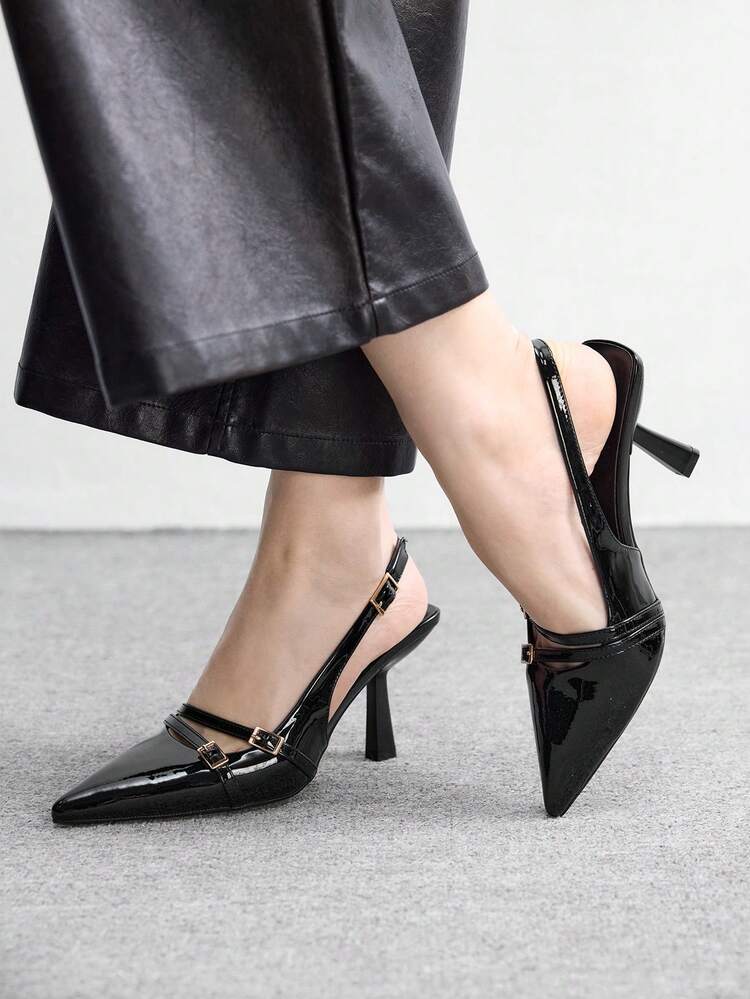 CUCCOO BIZCHIC Women's Shoes Classic Simple Fashion Women's High Heels Shoes Buckle Design Workplace Commuter Women's Shoes Elegant Elegant And Comfortable Versatile High Heels Spring Shoes