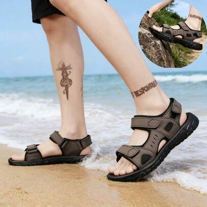 Sandalias para Hombre de Playa y Senderismo - Punta Abierta, Suela Blanda Antideslizante, Transpirables de Cierre de, Cómodas y Duraderas para Exteriores