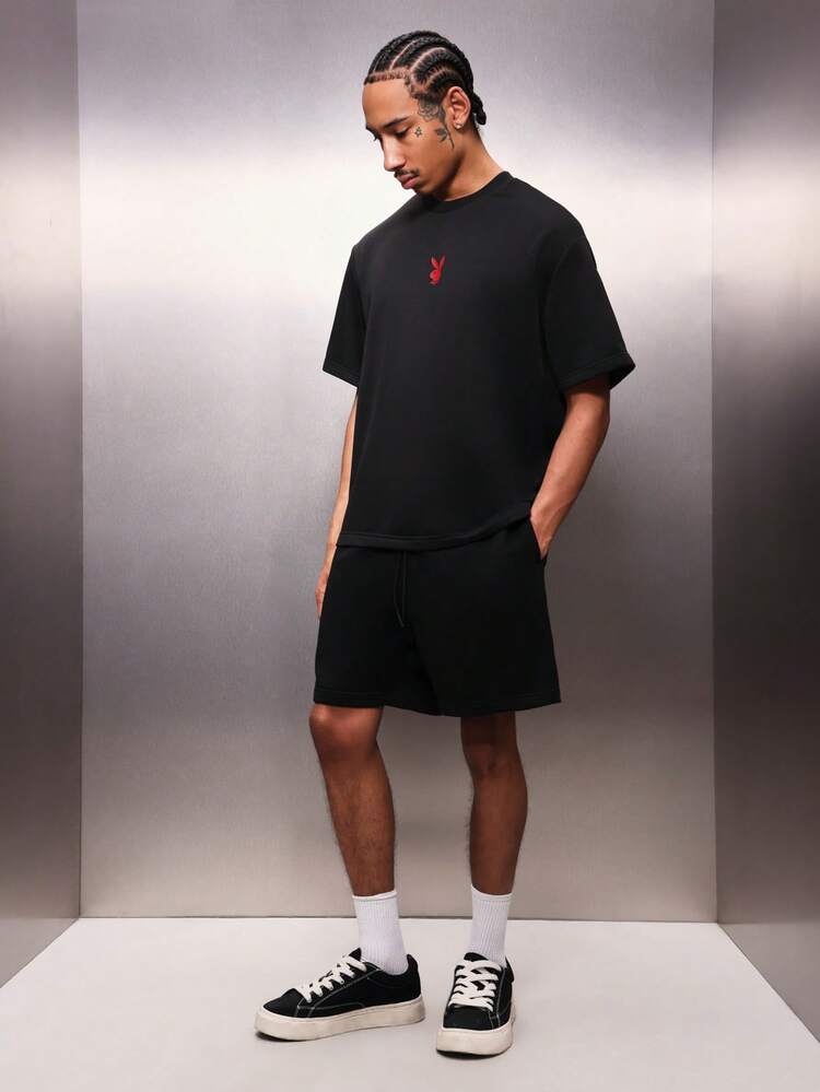PLAYBOY X SUMWON Grafik-T-Shirt und Shorts-Set