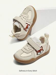 Cozy Pixies Một đôi giày thể thao mùa xuân hè đa năng, vui nhộn, dễ thương với màu sắc tương phản nâu và trắng, họa tiết động vật rừng, phong cách đồng quê, đế mềm, đế bằng, kiểu dáng sinh viên, thích hợp cho hoạt động ngoài trời và du lịch. - Màu be - Xem 4