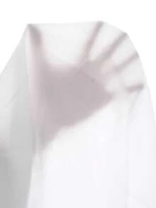 Rosumi 大码女式碎花圆领短袖休闲衬衫，夏季热带度假风，简约百搭，适合沙滩穿着，蕾丝白衬衫，春季海滩度假波西米亚风。 - 白色 - 查看 7