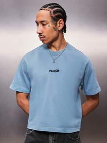 PLAYBOY X SUMWON Men's Cropped Fit Crew Neck Short Sleeve T-Shirt With Logo Chest Print Casual Summer Streetwear - Mint Green - View 4