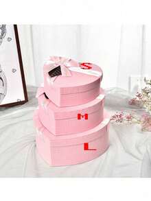 1 pieza Nueva caja de regalo con lazo y cinta, caja de papel con forma de corazón rojo, caja de regalo con tapa para boda, San Valentín, Navidad - Multicolor - Ver 25