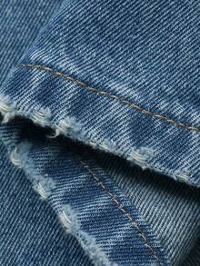 DAZY 女士常规款中腰宽松直筒休闲牛仔裤 - 中等水洗藍 - 查看 7