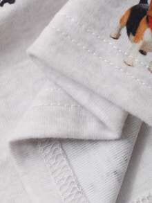 DAZY Happy Dog Print Fitted Ultra-Short Women Sleepwear Bottoms - White - View 7