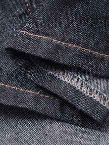 FRIFUL Women's Pleated Dress And Zipper Front Mid-Sleeve Jacket Fashion Casual Denim Outfit - Blue - View 9