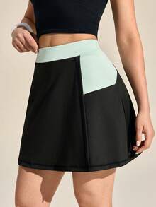 Exploreva Women's Colorblock Casual Versatile Outdoor Mini Skirt & Skort, Summer - Black - View 6
