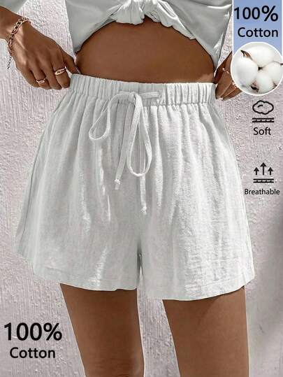 Easowa Women's Casual 100% Cotton Woven Shorts, Suitable For Spring/Summer Vacation