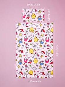 HELLO KITTY AND FRIENDS | SHEIN 可愛粉色嬰兒床蓋枕套套裝2入組 - 彩色 - 查看 6