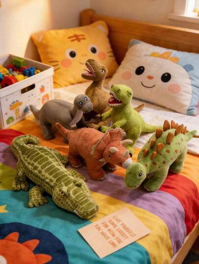 POKOJA LAND - BESTSELLERS 45厘米恐龙毛绒玩具，仿真恐龙模型，霸王龙、剑龙、迅猛龙毛绒玩具，恐龙爱好者的最佳礼物，适合儿童生日和节日礼物，桌面和床头装饰毛绒玩具