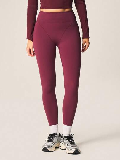 MISSGUIDED 高腰运动紧身裤，缝线细节设计，全长，适合健身、跑步、瑜伽等运动，女士冬季运动服