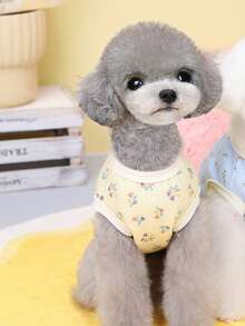 PETSIN Blue Cute Minimalist Casual Home Bear Pattern Soft Fabric Lightweight Breathable Pet Vest, Suitable For Cats & Dogs, Popular In Europe & US, Spring/Summer - Multicolor - View 9