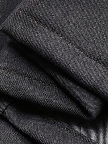 DAZY Women's Round Neck Short Sleeve Frill Trim Denim Shirt And Loose Fit Pants Casual Denim Outfit - Grey - View 7