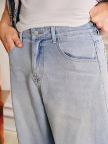 SWAVVY Men's Casual Loose Fit Jeans With Belt Loops, Fashion & Versatile - Blue - View 4