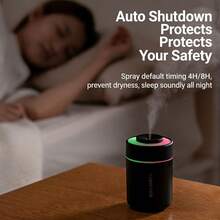 Mini Humidifier | 2 Mode Portable Mist Humidifier | Colorful LED Night Light | Quiet Operation Air Humidifier | Scheduled Auto-Shut Off Desktop Humidifier - Multicolor - View 3