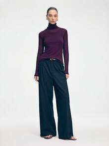 Mnmlis Sandalias planas de mujer de diseño de moda color borgoña, con punta abierta, combinables, adecuadas para ocio, uso diario, viajes, trayectos, vacaciones y playa - Burdeos - Ver 3