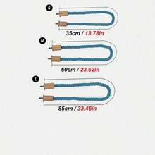 1个可弯曲双头木螺丝鹦鹉攀爬架鸟类栖木玩具，四季皆宜 - 藍色 - 查看 9