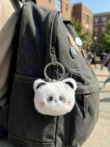 POKOJA LAND Llavero de peluche de panda lindo - Accesorio de bolso con encanto de dibujos animados suave, regalo para niñas - Blanco - Ver 8
