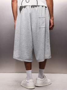 PLAYBOY X SUMWON Quần short jersey dáng suông, dài đến dưới đầu gối, có dây rút ở eo và chun co giãn, kiểu dáng rộng rãi, thoải mái, thích hợp cho mùa hè, có túi hai bên. - Xám - Xem 2