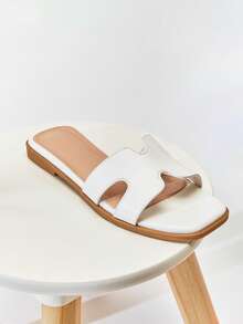 Mini mi Children's White Casual Everyday Versatile Flat Sandals - White - View 6