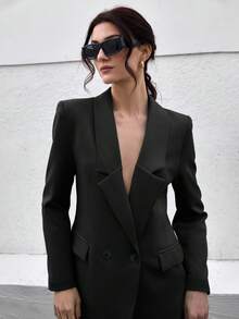 CLARA VERO Women's Olive Green Elegant Suit Sets - Black - View 4
