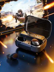 Teckwe 无线耳机，LED显示屏，Hi-Fi音质，3D立体声，全自动配对，兼容AAC，符合人体工学设计，防水，深黑色 - 黑色 - 查看 5