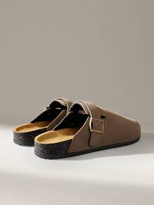 Solecia 女士厚底交叉绑带复古搭扣卡其色凉鞋，休闲假日圣诞节风格 - 深卡其色 - 查看 4