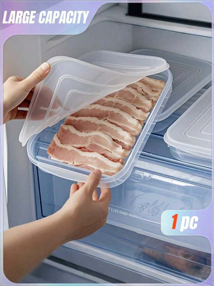 Food Storage Box, Minimalist Clear Food Storage Container For Refrigerator,Soft Lid Does Not Stick To The Bottom, Fish Steak Fresh-Keeping Box, Refrigerator, Bacon Sealed Refrigerator, Seafood Freezer Storage Box