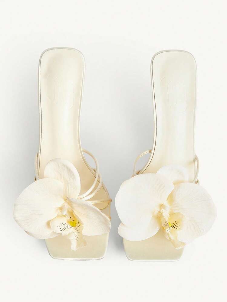 CUCCOO CHICEST Women's Simple Black Snake Skin Pattern Square Toe Low Heel Sandals Elegant Shoes Wedding Shoes