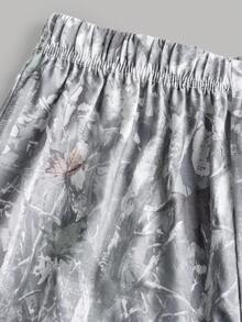 Tween Girls Bestselling Leaf Print 2 Pieces Knit Set, Casual, Fashionable, Versatile, Suitable For Outings, Sister Photo Shoots, Park Trips, Camping, Vacations, Daily Casual Wear - Multicolor - View 3