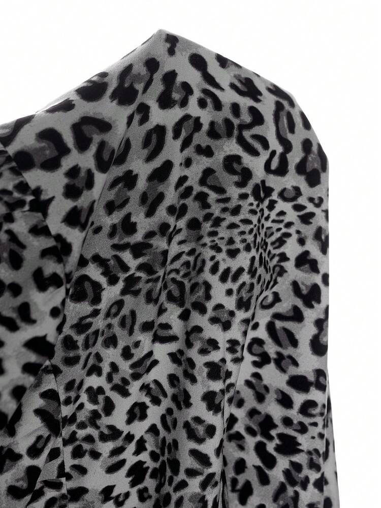 Plus Size Casual Commuter Leopard Print Dress Casual Dresses For Women Casual Long Dresses Floral Dress Women's Printed Dress Plus Size Long Sleeve Dress Long Sleeve Dress For Women