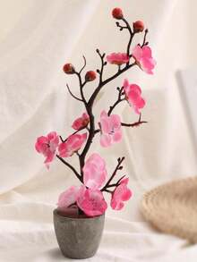 1 chậu hoa đào nhân tạo 30cm kèm bình, cây hoa mùa xuân nhân tạo trang trí trong nhà và ngoài trời, cây giả, trang trí mùa thu, phòng, bàn làm việc, trang trí sân vườn, đồ trang trí nhà cửa ngày Valentine, hoa giả trang trí phòng khách, đám cưới, sinh nhật, trang trí mùa thu, trang trí nhà bếp, cây giả trang trí nhà cửa, đồ dùng học tập cho năm học mới - trắng - Xem 14