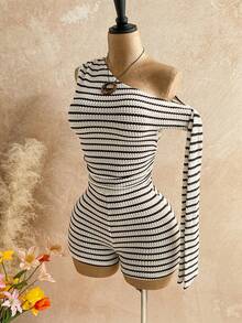 Soleia Sexy Spaghetti Strap Tie Waist Romper In Light Yellow, Suitable For Vacation, Party, Music Festival, Boho, Holiday Date, Afternoon Tea - Multicolor - View 8