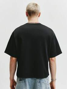 TOKVUE Men's Casual Round Neck Drop Shoulder Short Sleeve T-Shirt, Summer Fashion - Black - View 4