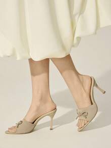 CUCCOO BASICS Sandalias de tacón para mujer - Albaricoque - Ver 2