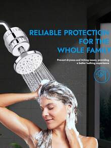30-Level Shower Filter, Suitable For Hard Water, High-Output Showerhead Filter For Removing Chlorine And Fluoride, Maintains Water Flow Design, Chrome Finish, Bathroom Decor. - multicolor - View 1