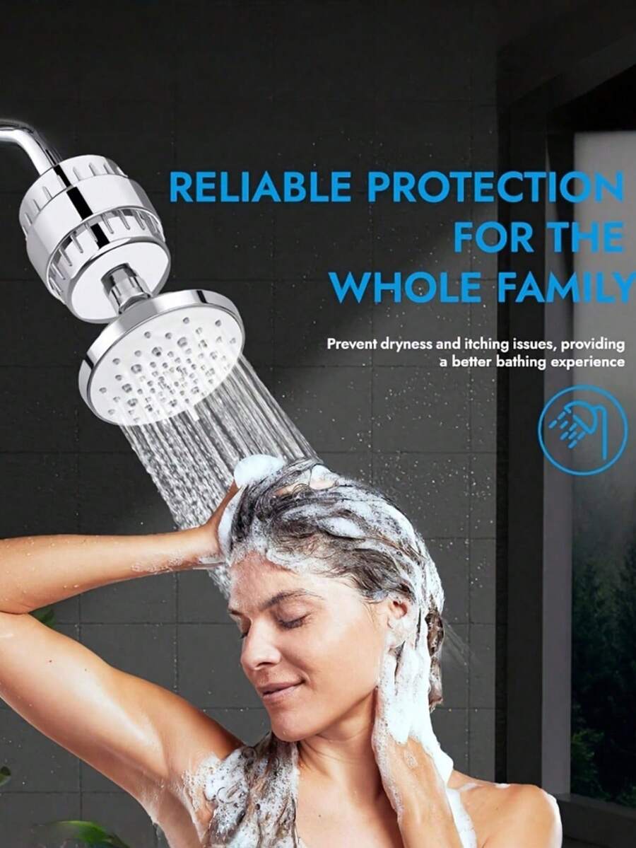 30-Level Shower Filter, Suitable For Hard Water, High-Output Showerhead Filter For Removing Chlorine And Fluoride, Maintains Water Flow Design, Chrome Finish, Bathroom Decor. - multicolor - View 1