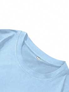 Manfinity LEGND Men's Poker Print Round Neck Short Sleeve Casual Loose T-Shirt - Baby Blue - View 7