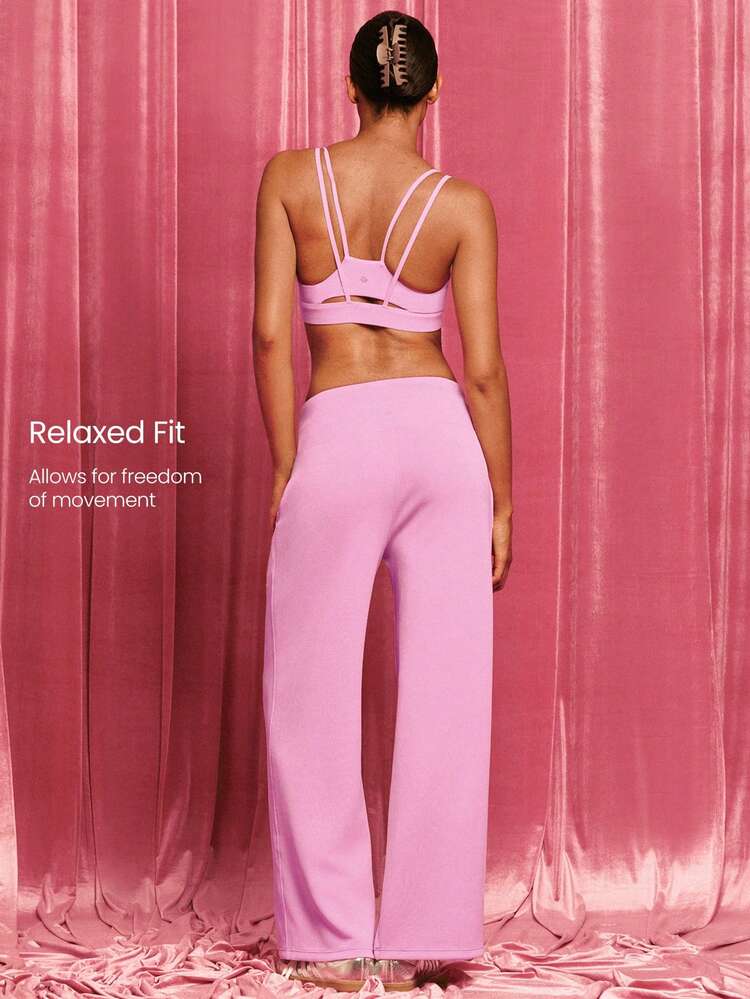 28" Petite SoftCalm Modal Silk Touch Wide Leg High Waist Lounge Pants With Side Pockets Daily Casual Spring Summer