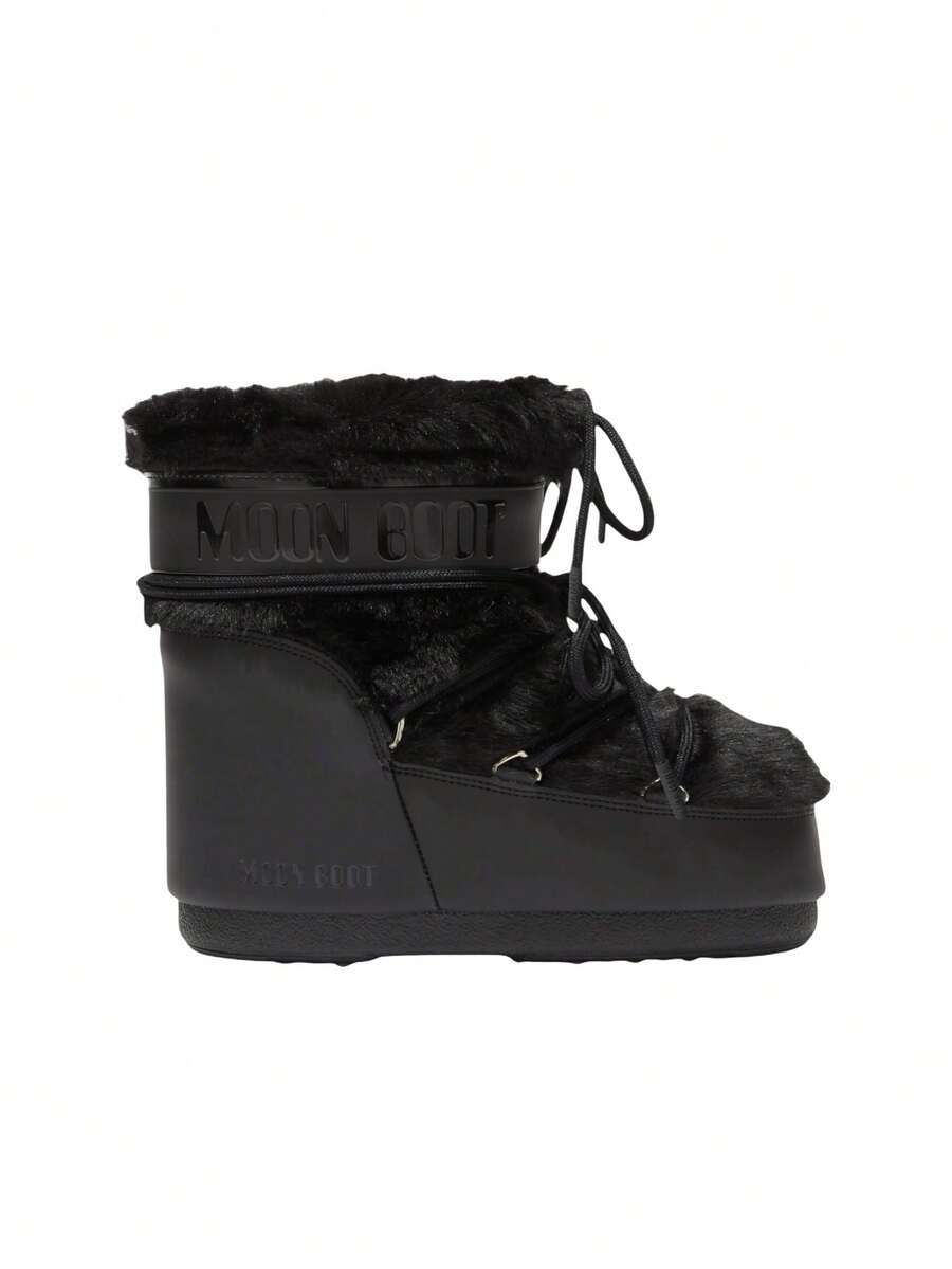 Moon Boot Icon Low Faux Fur Women's Snow Boots Black 80D1409390-N001 - 黑色 - 查看 1