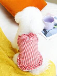 PETSIN 狗狗服装、猫咪服装、动物裙装、宠物春夏新品系列、幼犬连衣裙、公主风百搭连衣裙、条纹印花、小型动物服装、清凉防晒霜 - 彩色 - 查看 8