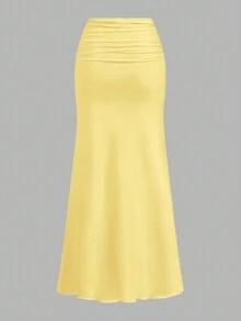 Opulessa Summer Women Vacation Women's White Maxi Skirt VCAY Sexy Party Prom Semi Formal Dinner Fall Winter - Light Yellow - View 2
