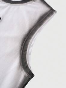 ROMWE MEN Street Life Men's Casual Star Print Round Neck Tank Top, Summer - Beige - View 6