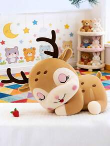POKOJA LAND - BESTSELLERS Juguete de peluche de ciervo sika de 20 cm, muñeco de peluche suave con cuernos largos, expresión adorable y vívida, opciones de color marrón y rosa, utilizable como accesorio fotográfico, almohada para dormir de niños, decoración de escritorio, regalo de cumpleaños/Navidad - Multicolor - Ver 8