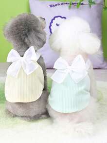 PETSIN 狗狗服装、猫咪服装、动物裙装、宠物春夏新品系列、幼犬连衣裙、公主风百搭连衣裙、条纹印花、小型动物服装、清凉防晒霜 - 彩色 - 查看 12