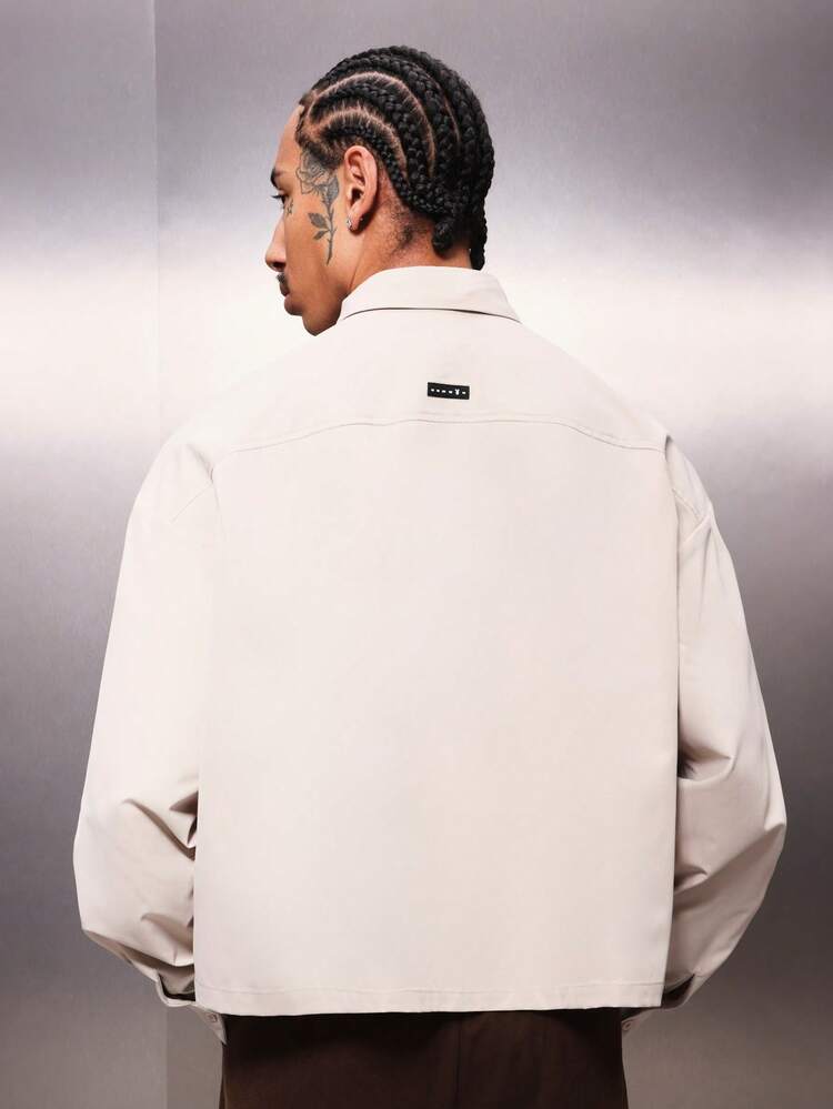 PLAYBOY X SUMWON Cropped Long Sleeve Shirt With Check Tie