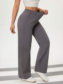 Flexra Quần skinny co giãn dáng thường ngày dành cho nữ, họa tiết đồng xu cổ điển. - Màu Xám nhạt - Xem 4