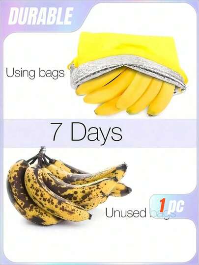 SHEIN 1pc Yellow Banana Storage Bag , Prevent Ripeness , Banana Storage Bag ,Light Convenient Washable And Durable Fruit Organizer , KitchenVegetables And Fruits Fresh Storage Bag , Kitchen Supplies
