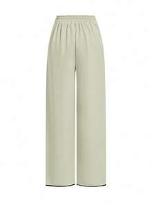 Ellevyn 2pcs Women Casual Contrast Trim Sleeveless Top And Pants Set - Mint Green - View 5